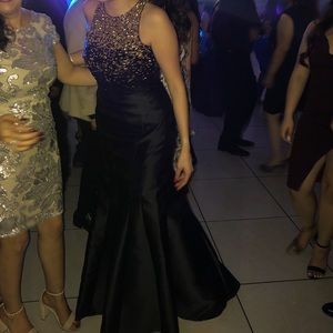 Black and Gold Long Dress